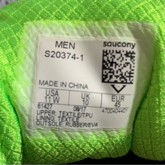 Men's SAUCONY Gray Black Green RIDE 10 Running SHOES Sneakers  11 W - Picture 6 of 6